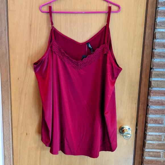 DREAM SATIN LACE TRIM SLEEVELESS SLEEP CAMI Sz. 3x (22W-24W) - Picture 2 of 6